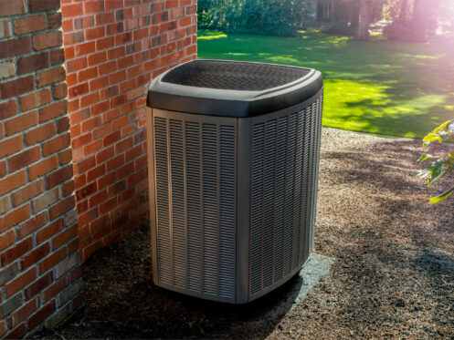 A heat pump outside a Springfield home