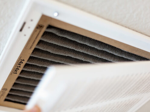 Dirty air filter in an AC unit in Springfield